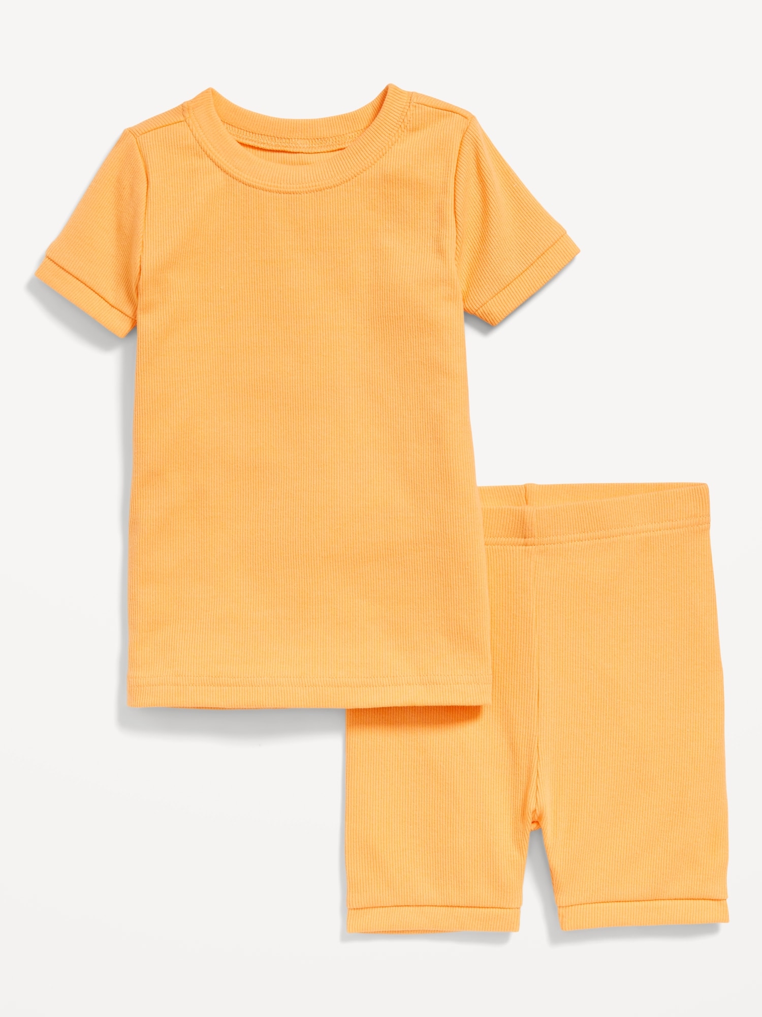 Unisex Snug-Fit Ribbed Pajama Set for Toddler & Baby