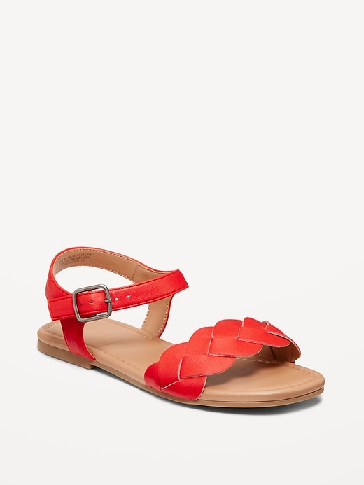 View large product image 1 of 4. Faux-Leather Braided Sandal for Girls