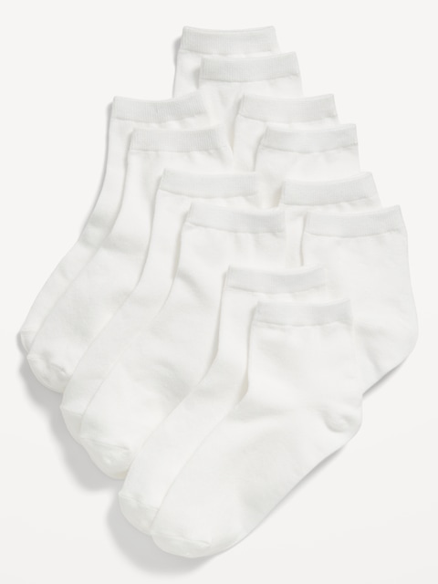 Quarter-Crew Socks 6-Pack for Girls - White