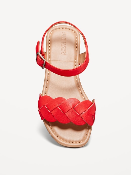 View large product image 2 of 4. Faux-Leather Braided Sandal for Girls