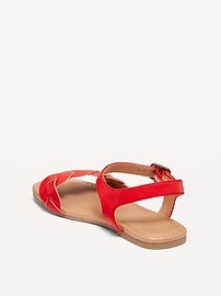 View large product image 4 of 4. Faux-Leather Braided Sandal for Girls