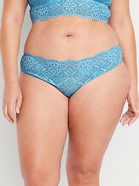 Image number 7 showing, Mid-Rise Lace Bikini Underwear