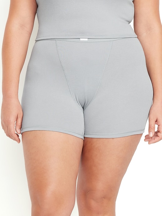 Image number 7 showing, High-Waisted Ribbed Boyshort Briefs -- 3-inch inseam