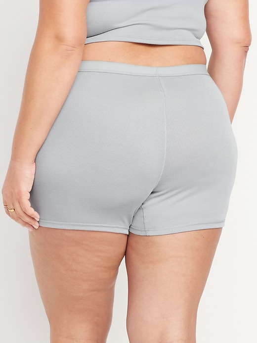 Image number 8 showing, High-Waisted Ribbed Boyshort Briefs -- 3-inch inseam