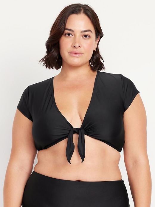 Image number 7 showing, Tie-Front Swim Top