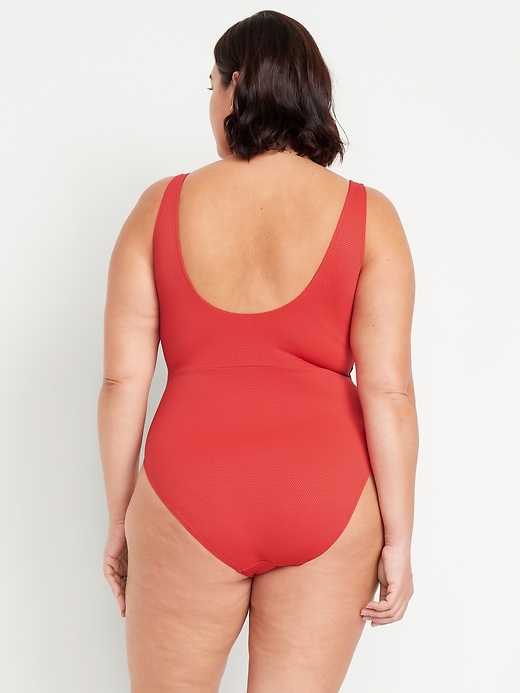 Image number 6 showing, Textured One-Piece Cut-Out Swimsuit