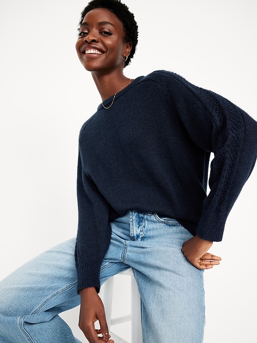 Image number 3 showing, Pointelle Pullover Sweater