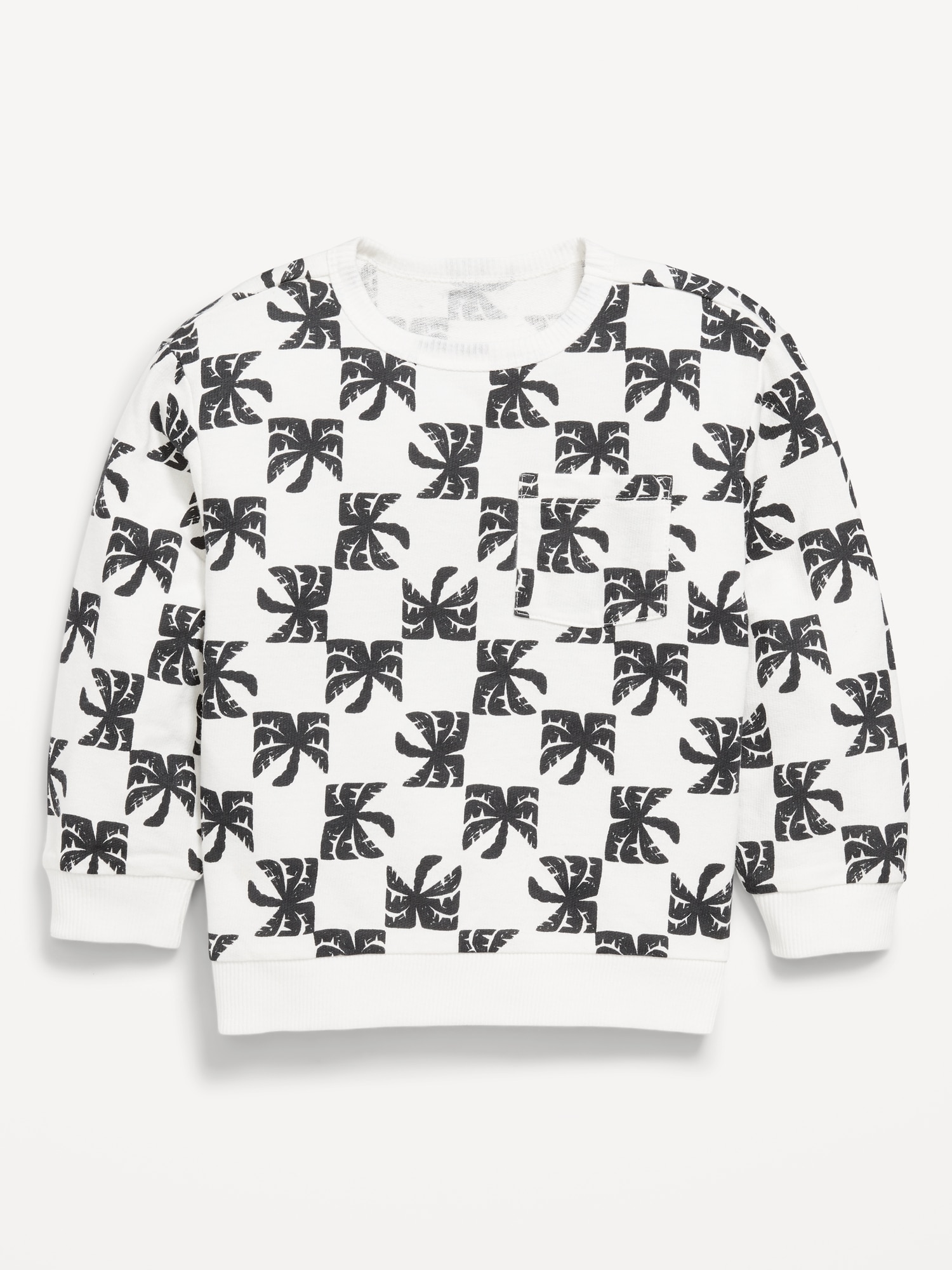 Printed Oversized French Terry Pocket Sweatshirt for Toddler Boys