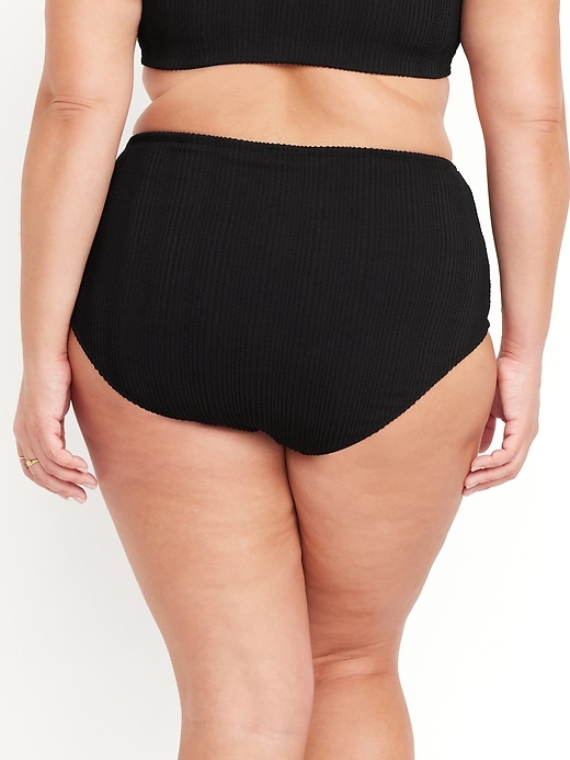 Image number 8 showing, High-Waisted Ribbed Bikini Swim Bottoms