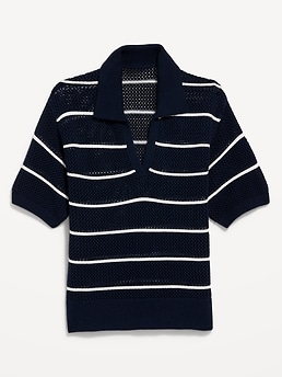 Open-Stitch Polo Sweater | Old Navy