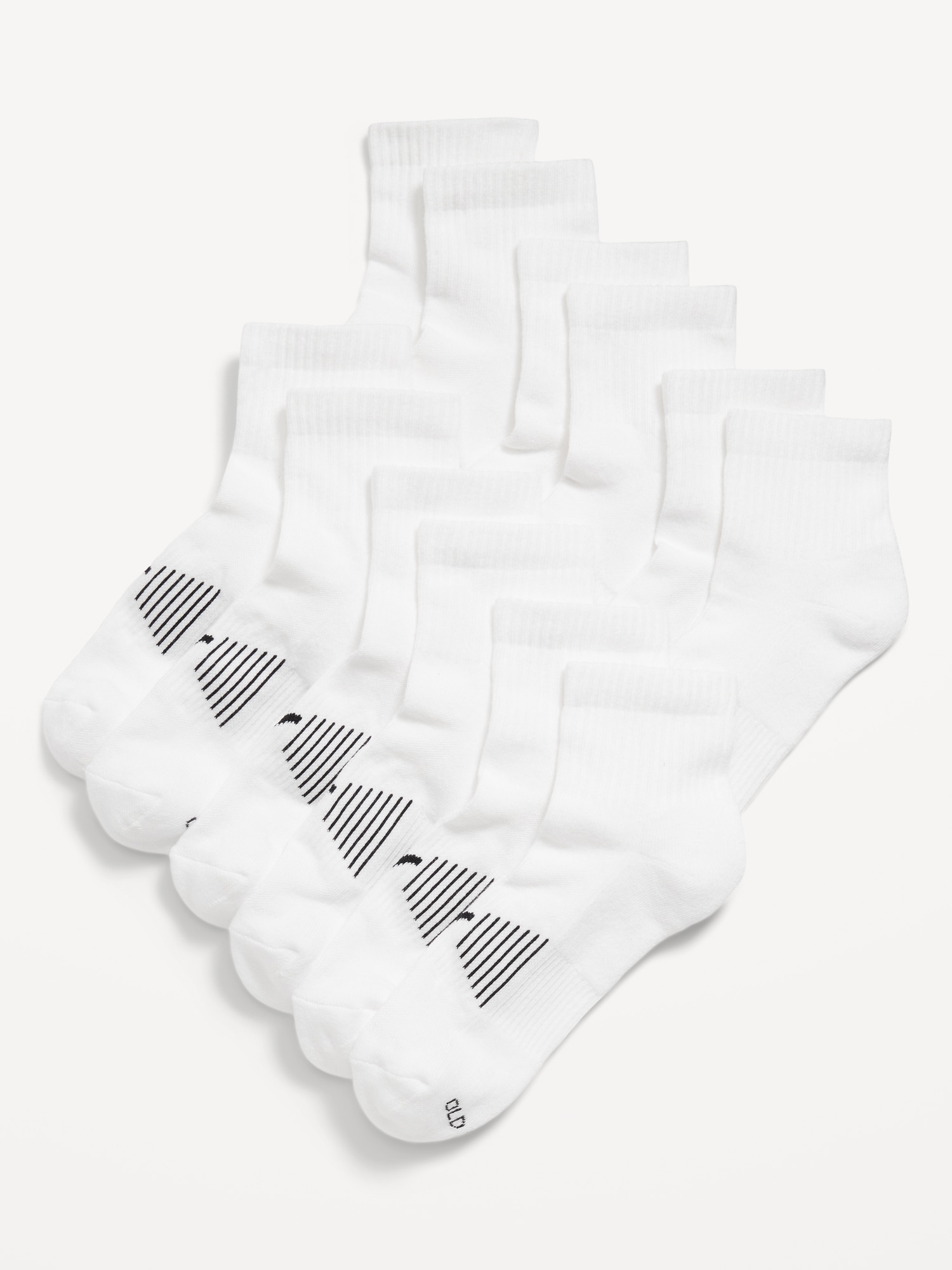 6-Pack Athletic Quarter Crew Socks for Men