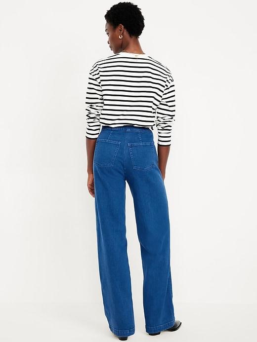 Image number 3 showing, Extra High-Waisted Mariner Wide-Leg Jeans