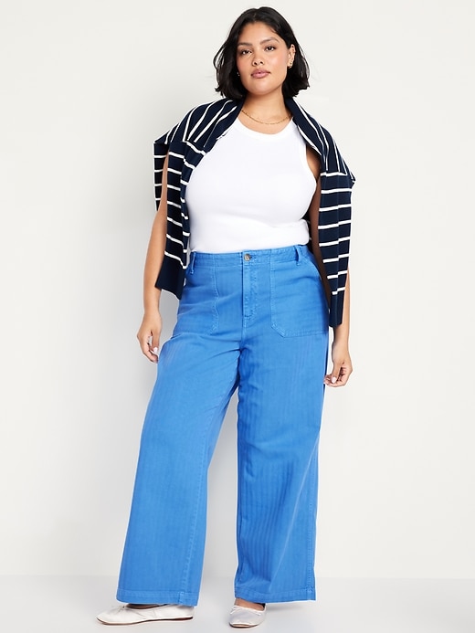 Image number 4 showing, High-Waisted Baggy Wide-Leg Jeans