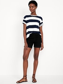 Image number 1 showing, High-Waisted Wow Jean Shorts -- 5-inch inseam