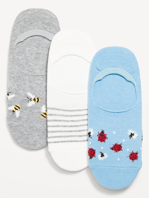 No-Show Socks 3-Pack for Women - Ladybug