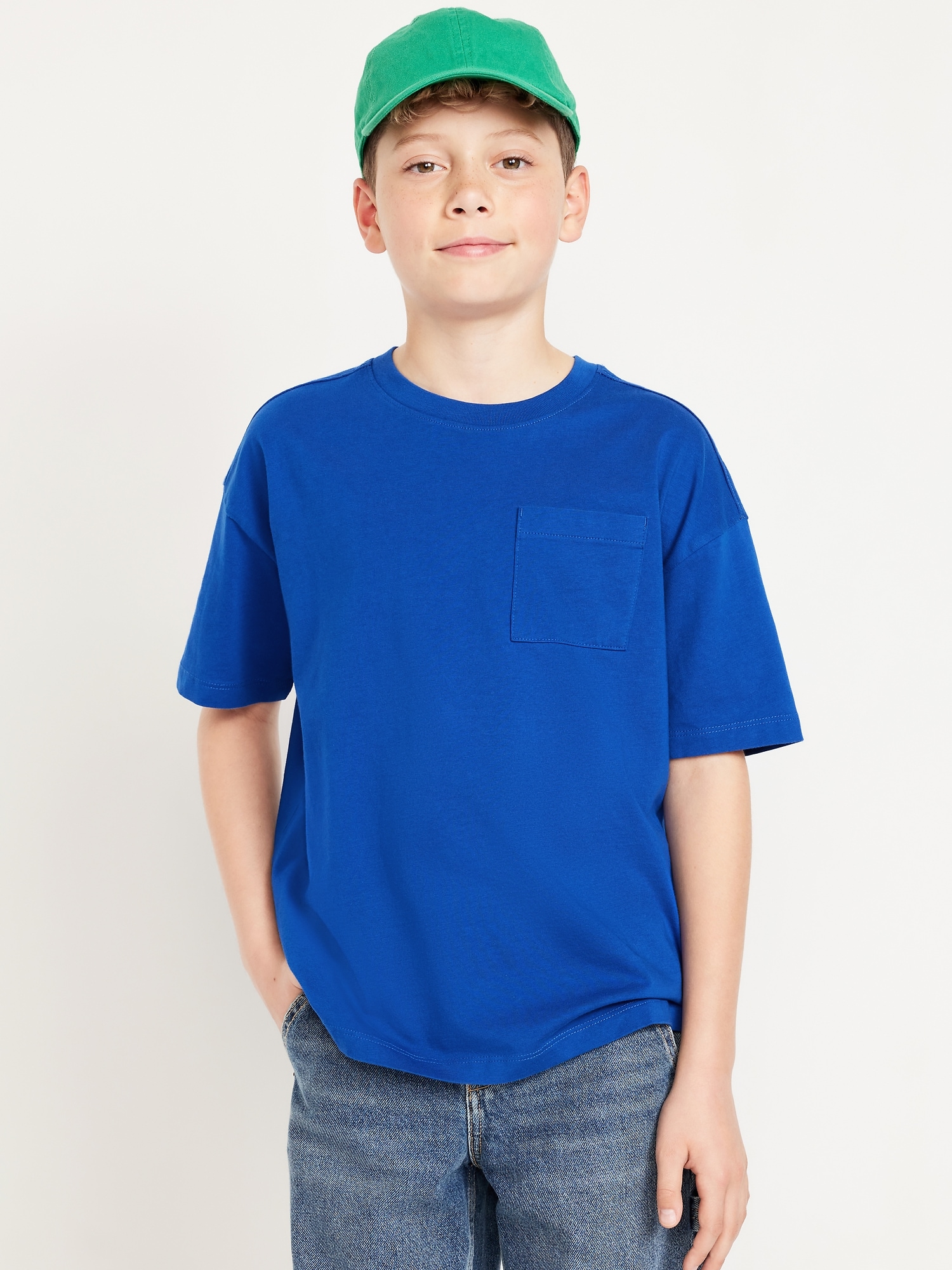 Oversized Short-Sleeve Pocket T-Shirt for Boys