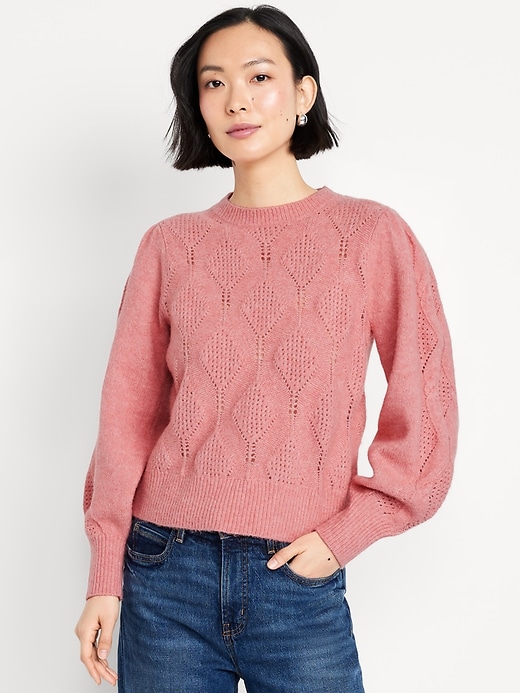 Image number 1 showing, Pointelle Sweater