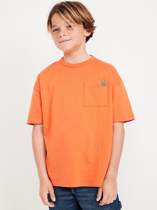 View large product image 1 of 3. Oversized Short-Sleeve Pocket T-Shirt for Boys