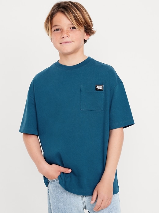 View large product image 1 of 4. Oversized Short-Sleeve Pocket T-Shirt for Boys