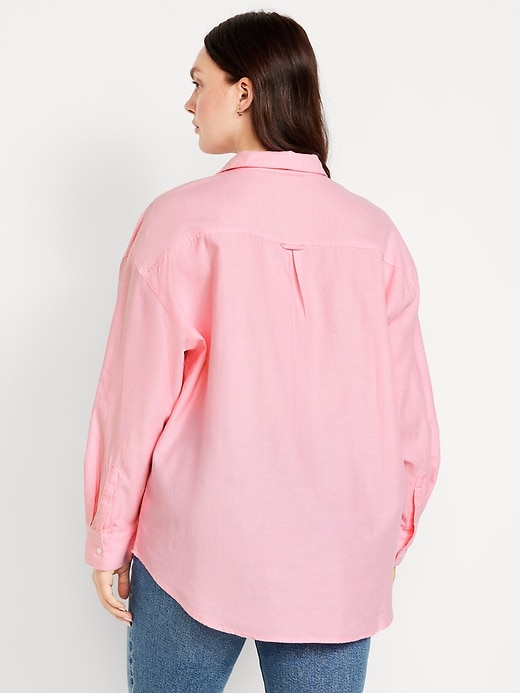 Image number 6 showing, Oversized Button-Down Boyfriend Shirt