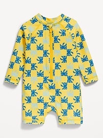 Image number 1 showing, Long-Sleeve Rashguard One-Piece Swimsuit for Baby
