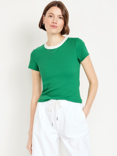 Snug Ringer T-Shirt - Green Mangrove