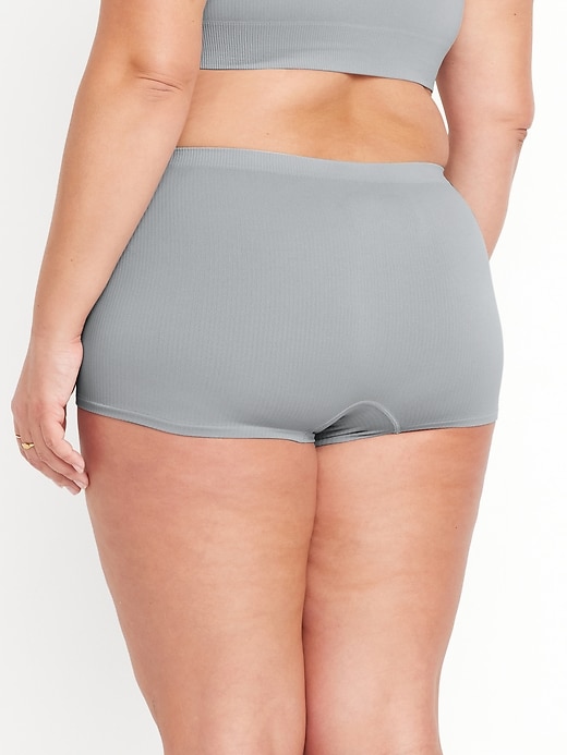 Image number 8 showing, Mid-Rise Seamless Ribbed Boyshort Underwear