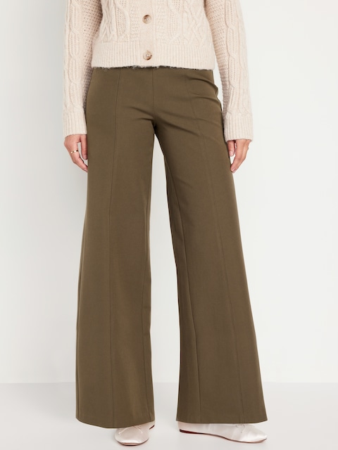 High-Waisted Pull-On Pixie Super Wide-Leg Pants - Reishi