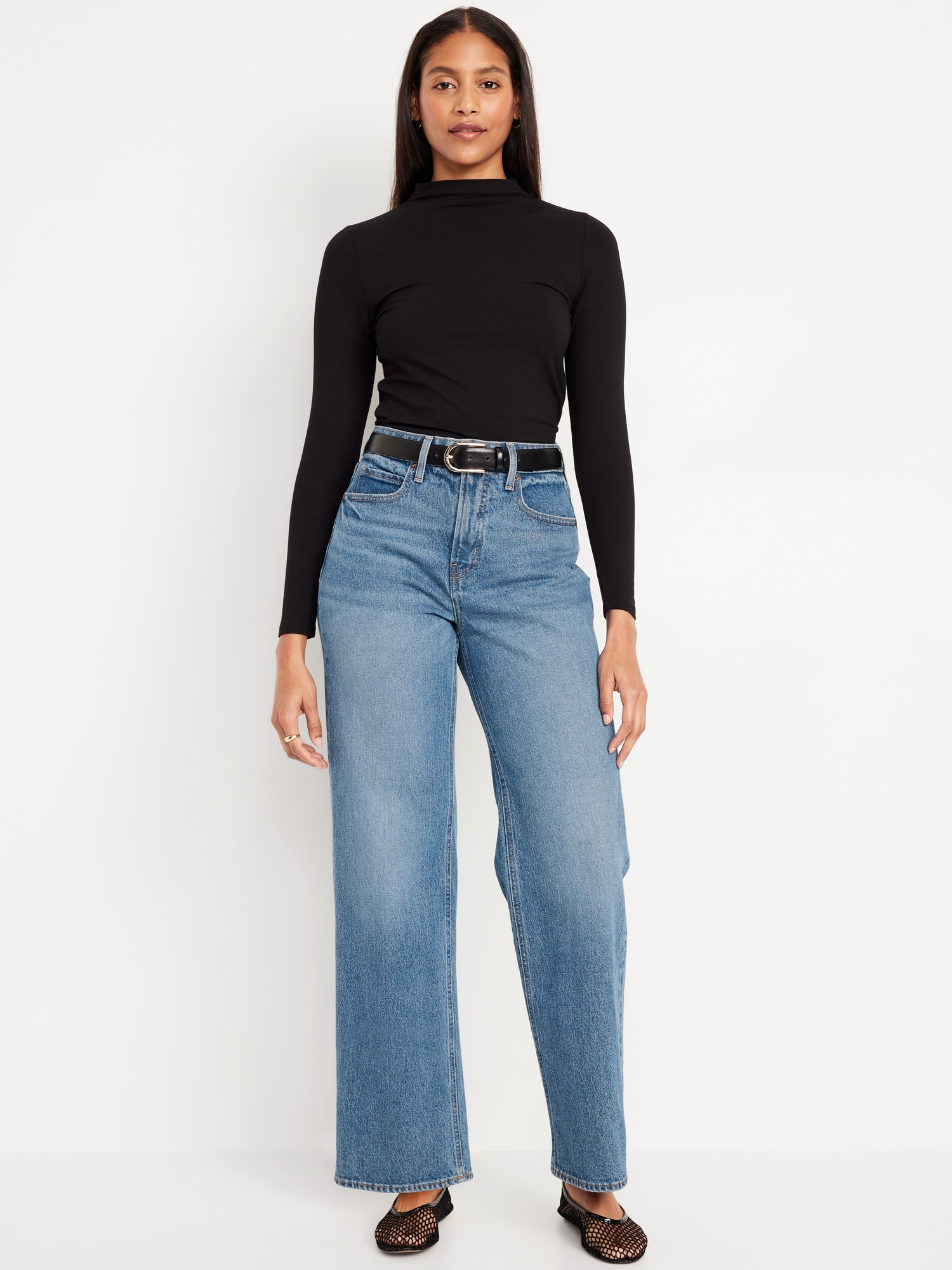 Curvy Extra High-Waisted Sky-Hi Wide-Leg Jeans