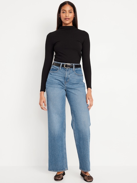 Curvy Extra High-Waisted Sky-Hi Wide-Leg Jeans - Medium Wash