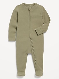 Image number 1 showing, Unisex Sleep & Play 2-Way-Zip Footed One-Piece for Baby