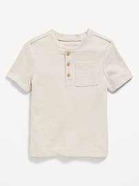 Image number 1 showing, Short-Sleeve Henley Pocket T-Shirt for Toddler Boys