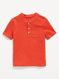 Image number 2 showing, Short-Sleeve Henley Pocket T-Shirt for Toddler Boys