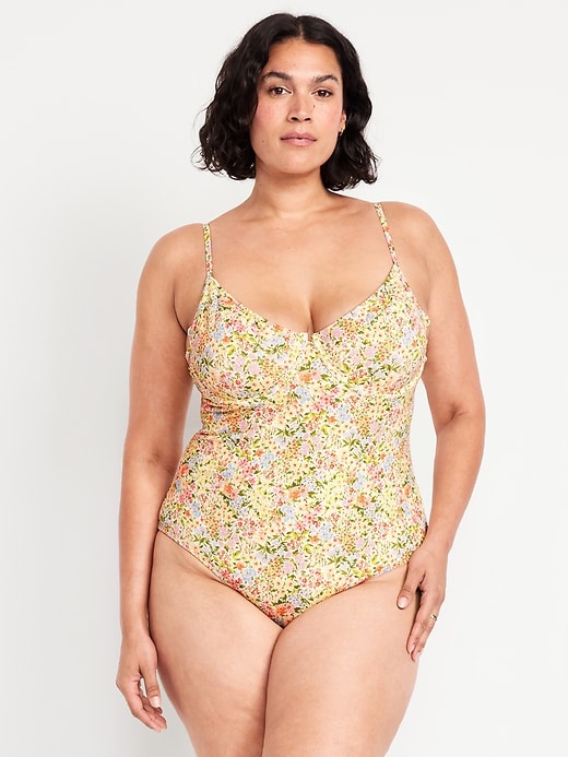 Image number 7 showing, Textured One-Piece Balconette Swimsuit