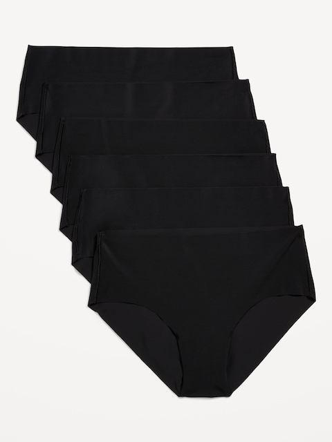 Low-Rise No-Show Hipster Underwear 6-Pack - Black Jack