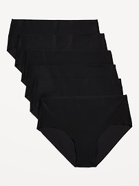Image number 1 showing, Low-Rise No-Show Hipster Underwear 6-Pack