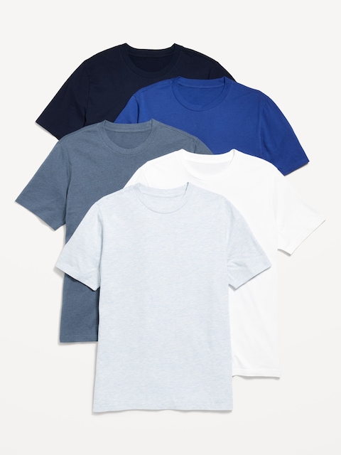 Crew-Neck T-Shirt 5-Pack - Blue Multi