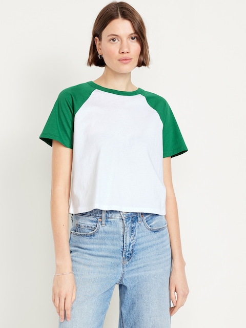 EveryWear Raglan Crop T-Shirt - Green Mangrove