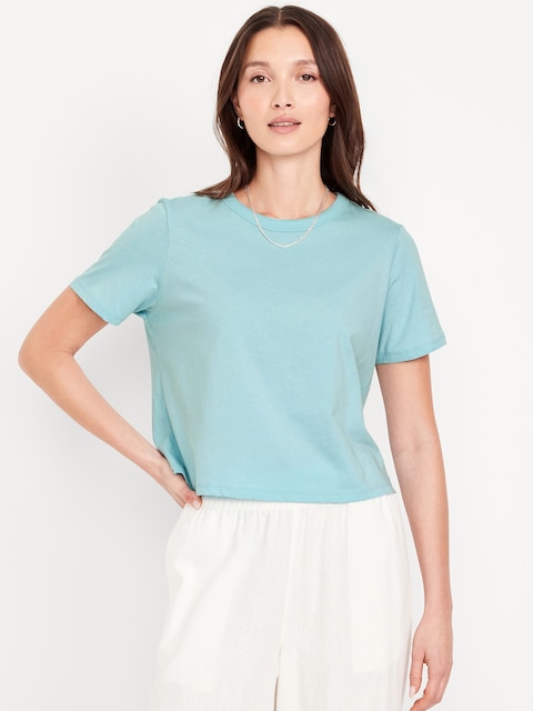 EveryWear Crop T-Shirt - Ceramic Blue