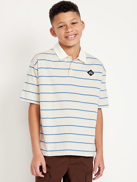 View large product image 1 of 3. Oversized Embroidered Rugby Polo Shirt for Boys