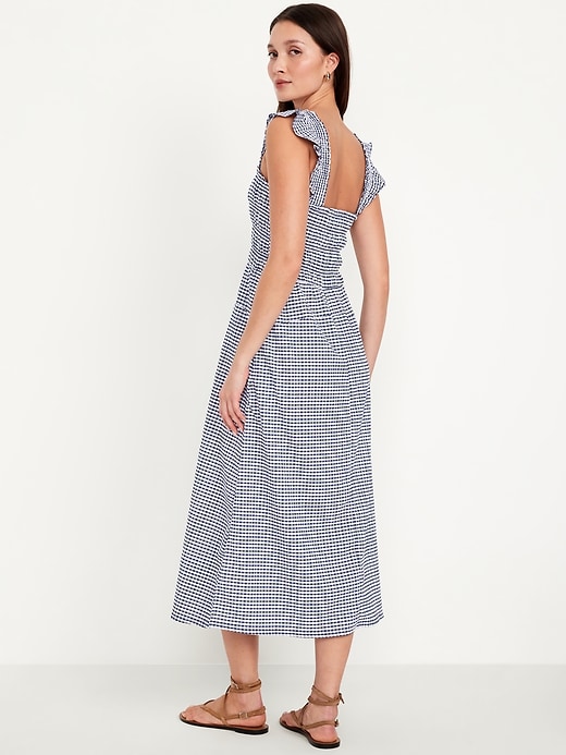 Image number 8 showing, Fit &amp; Flare Smocked Gingham Midi Dress