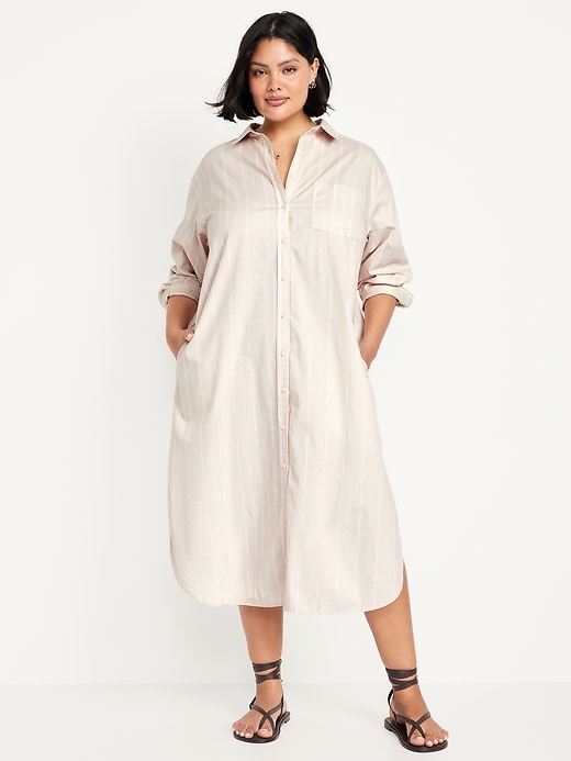 Image number 6 showing, Striped Midi Shirt Dress