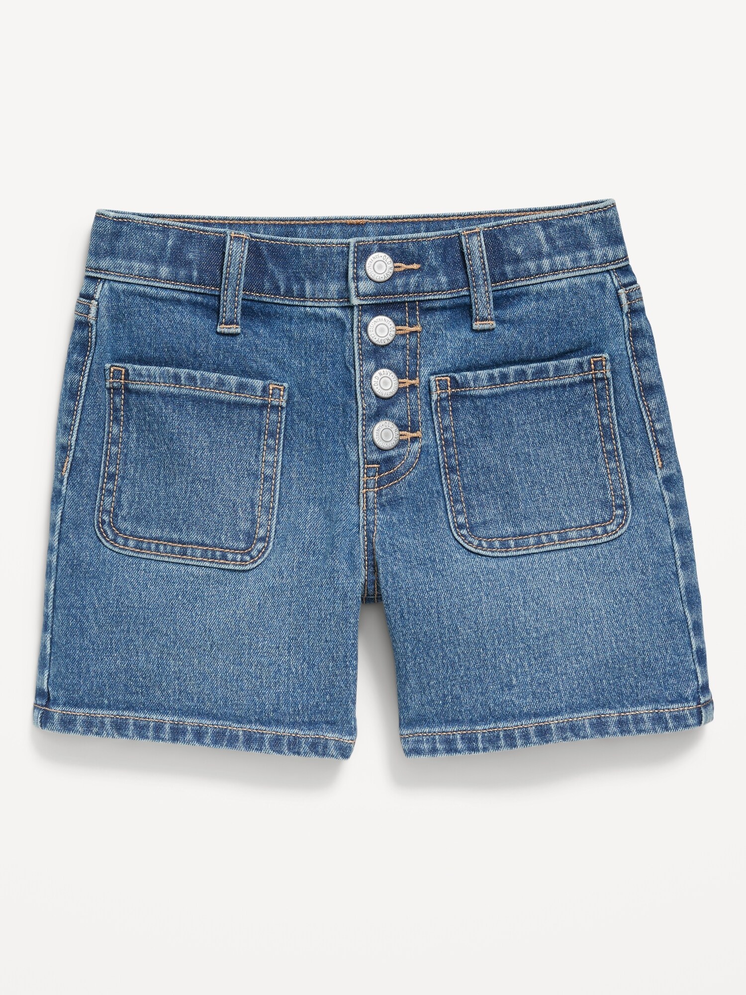 Шорты Old Navy High-Waisted Jean Midi Shorts для девочек, цвет: Небесно-голубой — фото 4