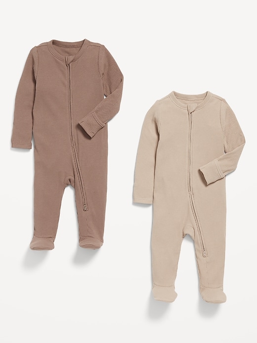 Image number 3 showing, Unisex 2-Way-Zip Sleep & Play Footed One-Piece 2-Pack for Baby