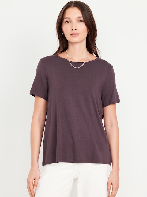 Luxe Crew-Neck T-Shirt - Wild Currant