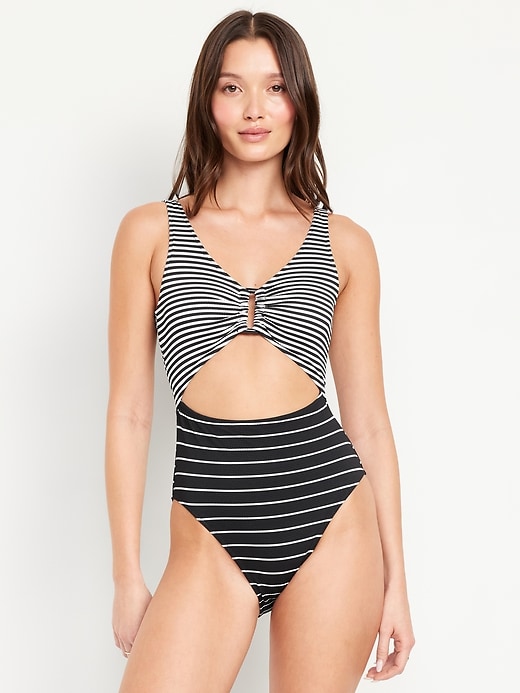 Image number 1 showing, One-Piece Cut-Out Swimsuit