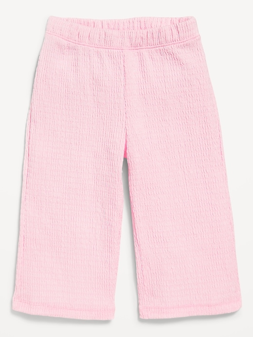 View large product image 1 of 1. Pull-On Textured Cropped Wide-Leg Pants for Toddler Girls