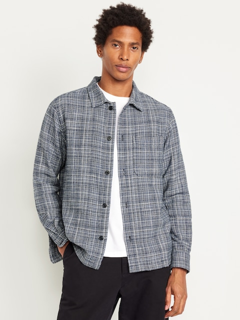 Long-Sleeve Camp Shirt - Dark Blue