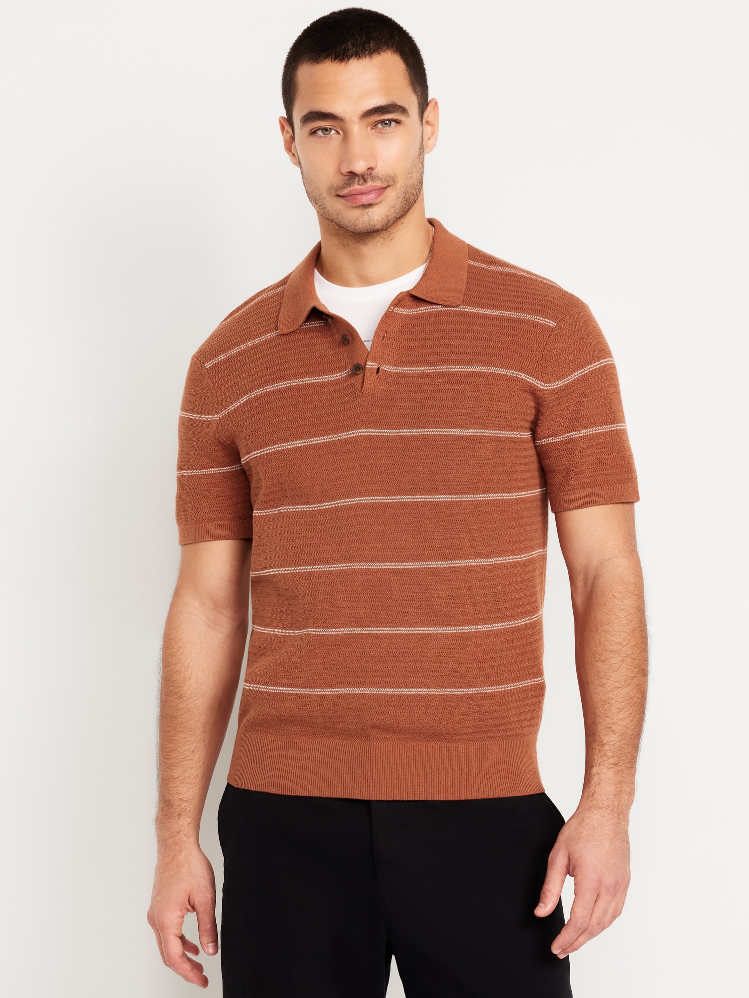 Short-Sleeve Striped Polo