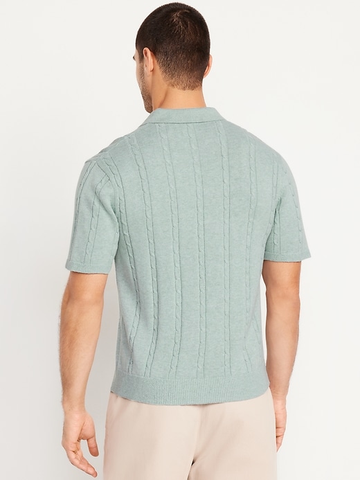 Image number 2 showing, Short-Sleeve Cable-Knit Polo